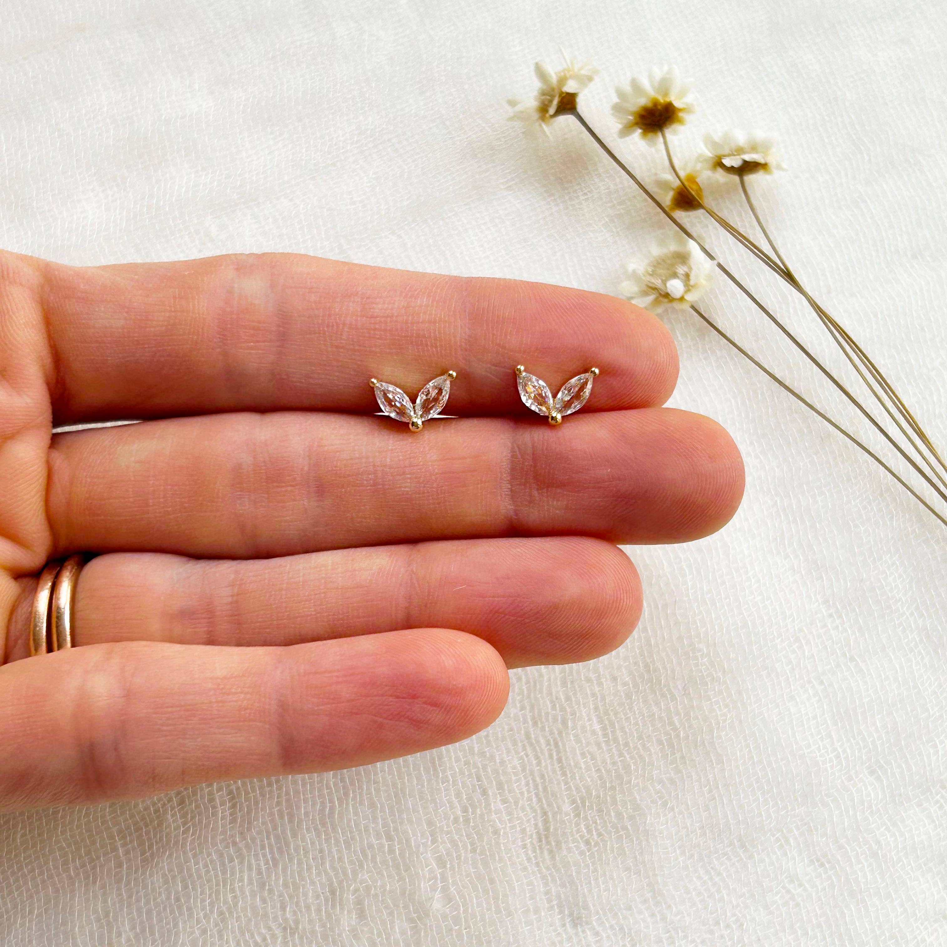 KARA | TOZER - Wholesale Stud/Post Earrings - CZ Double Marquise Studs2