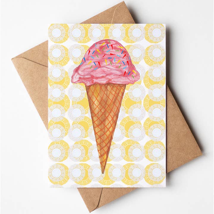 Carte de vœux de crème glacée pour la vente par Rachel Reynolds