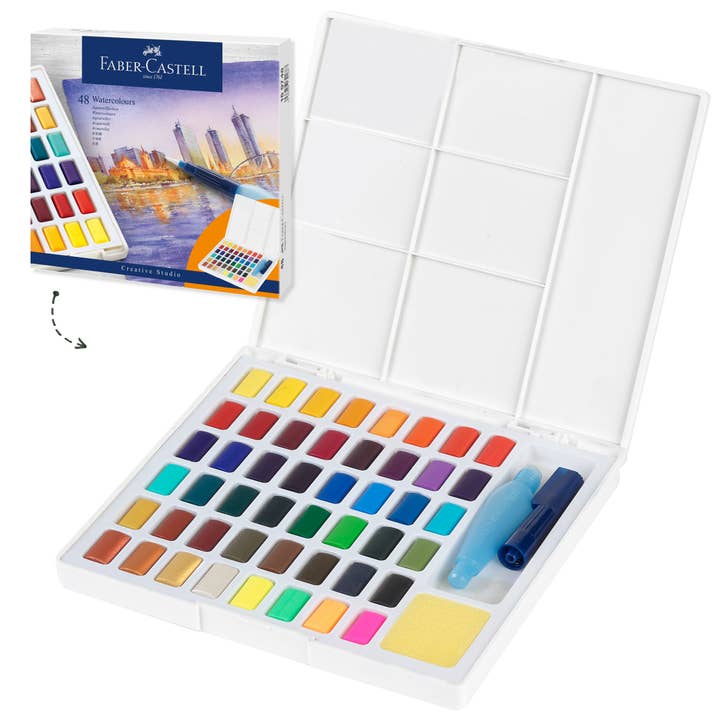 Watercolor Pans, Set of 48 Watercolors for Artists for wholesale by Faber-Castell / Creativity for Kids