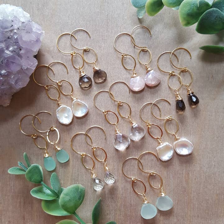 Agape Gems - Vendita all'ingrosso Parure di gioielli - Orecchini pendenti con pietre preziose - Set da 10