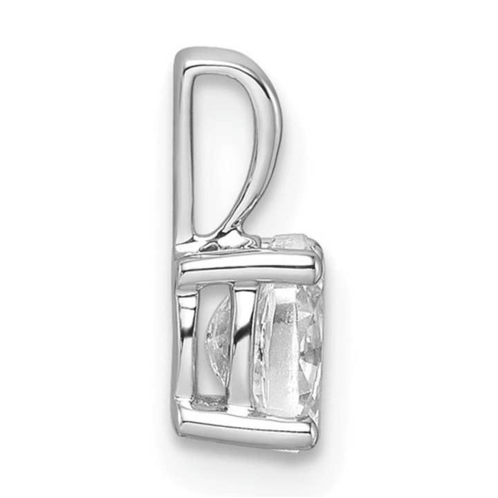 Fine Diamond - Wholesale Pendant/charm necklace - 14K White Gold Lab Grown Diamond Oval Solitaire Pendant4