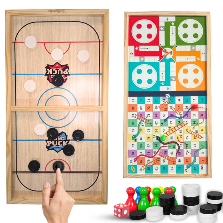 3-in-1 Sling Puck with Ludo & Snakes and Ladders for wholesale by Ornickel