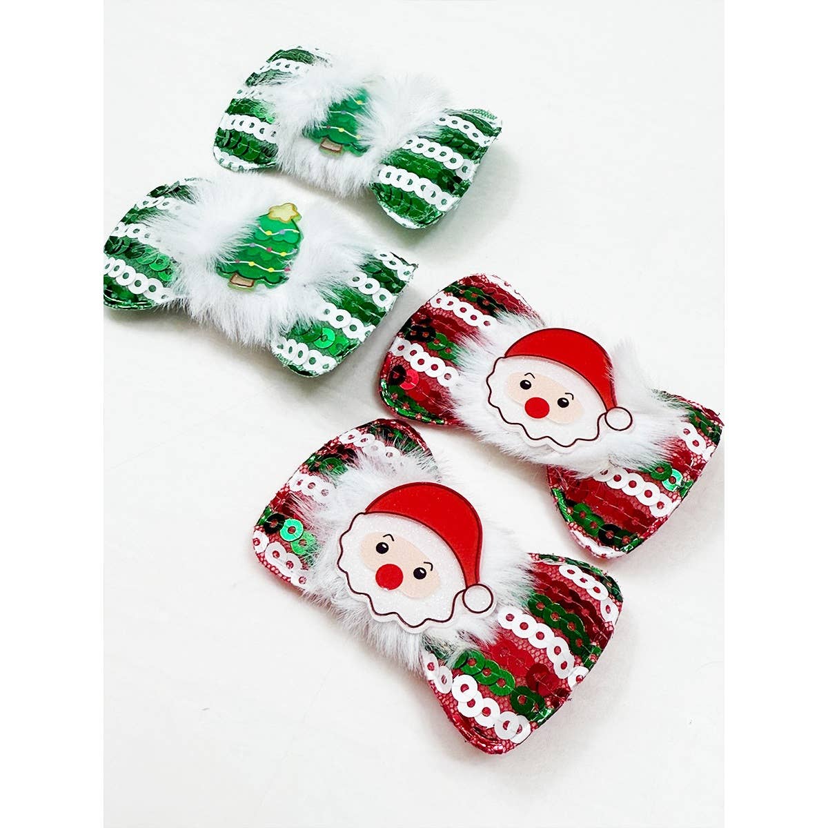 MIX COLOR Christmas Character Fur Hair Pins for wholesale on Faire0