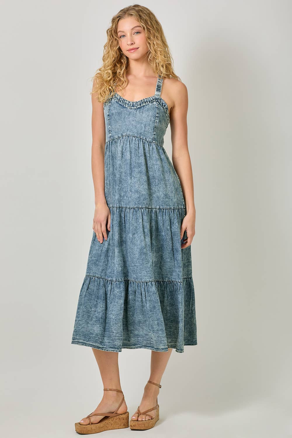 Mystree - Vente Robe – femme - Robe à plusieurs niveaux en tencel délavé 6058510