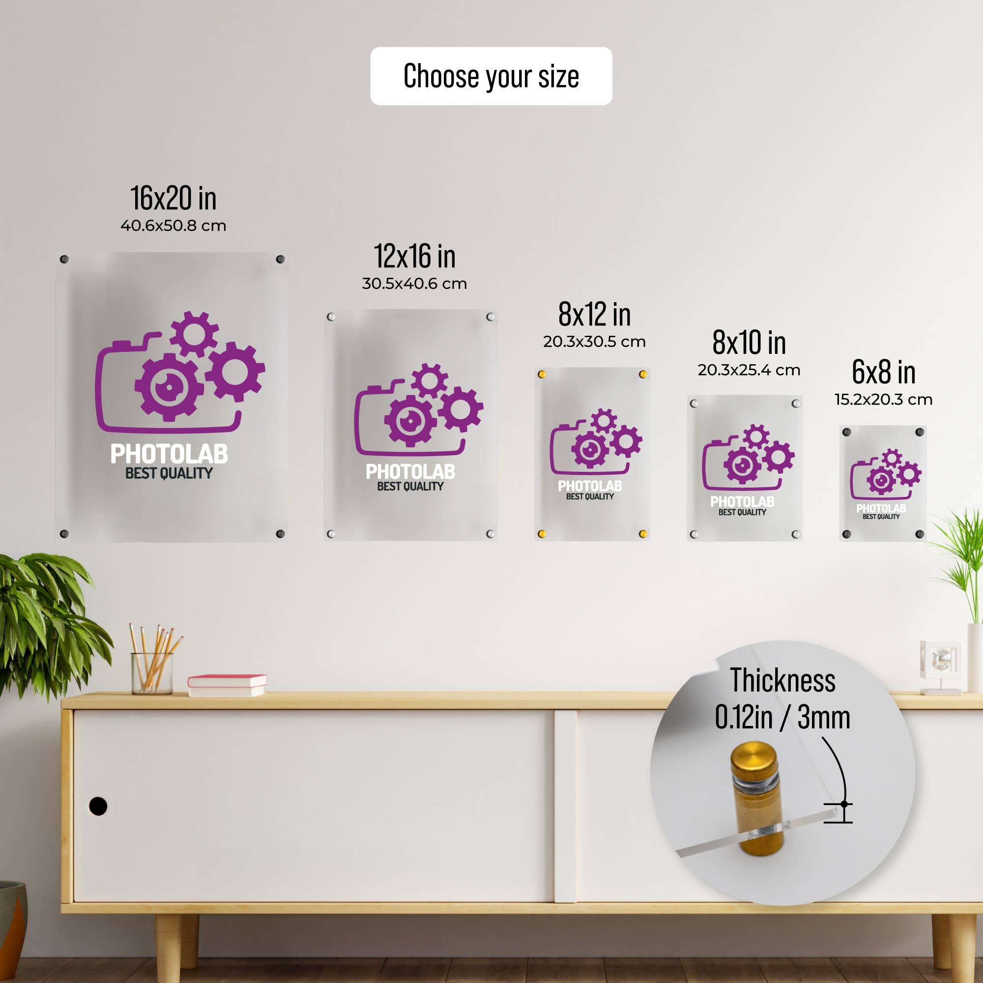 Famgraving - Wholesale Clipboard - Custom Acrylic Business Floating Logo Wall Sign Plaque5