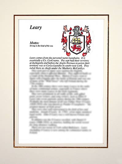 Leary for wholesale by Family Histories