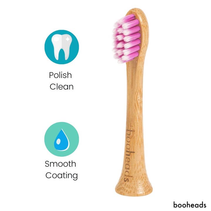 booheads - Vendita all'ingrosso Spazzolino da denti - Testine elettriche biodegradabili Boohead multicolore, confezione da 4
