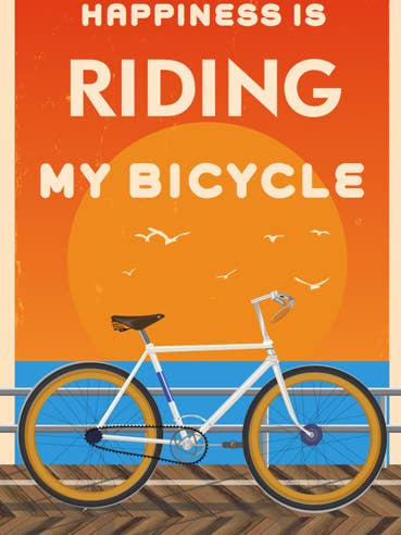 Happiness Is Riding My Bike – Boardwalk for wholesale by LOST DOG art & frame