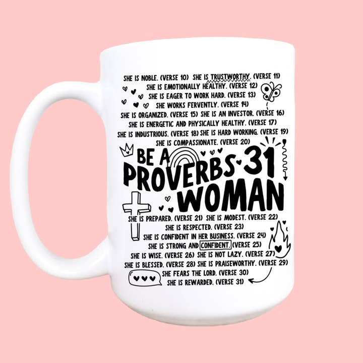 Mug pour femme Proverbes, cadeau chrétien, tasse chrétienne, tasse à café pour la vente par Mug and Mini