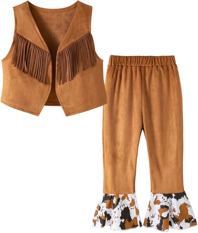 Fennco Styles - Venta al por mayor Disfraz - Niños - Conjunto de Disfraz de Vaquera Marrón de 4 Piezas6