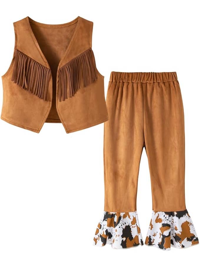 Fennco Styles - Venta al por mayor Disfraz - Niños - Conjunto de Disfraz de Vaquera Marrón de 4 Piezas6