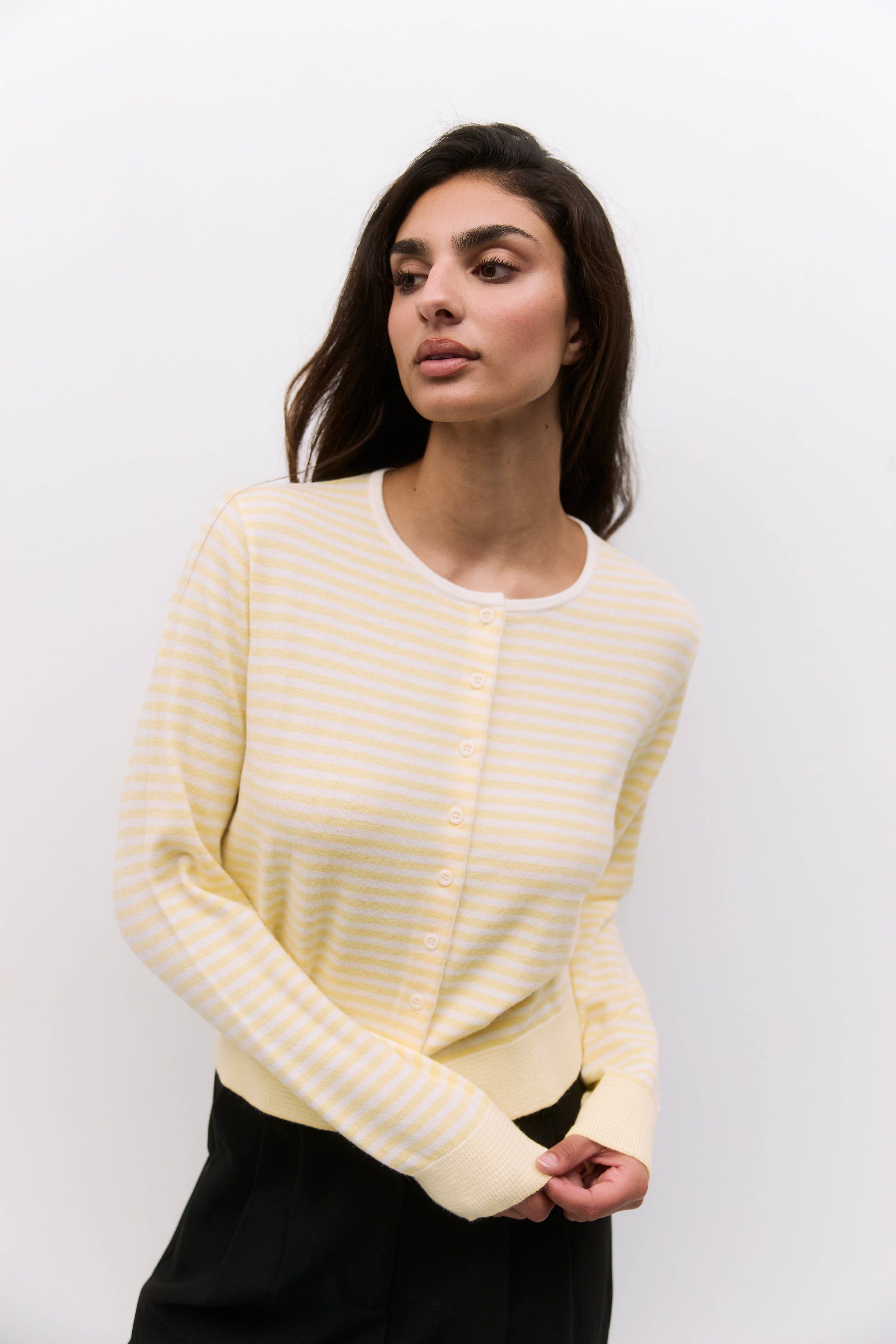 MOD REF - Wholesale Cardigan - Women's - The Montana Cardigan | Striped Button-Down Cardigan23