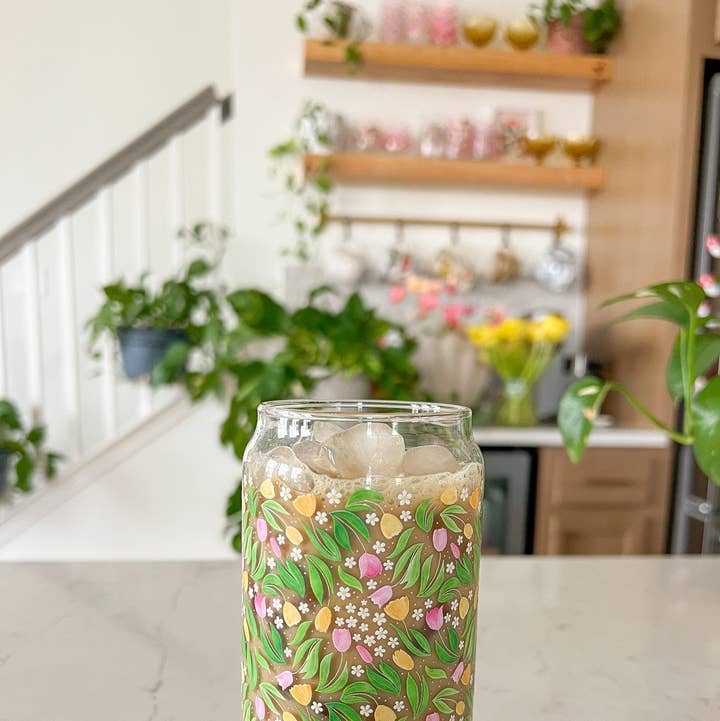 Hart and Flora Shop - Wholesale Drinking Glass/Cup - 20oz Spring Tulips Glass0