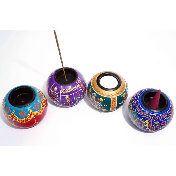 R. Expo/Song of India - Wholesale Incense Holder - Round Ball shaped incense/ candle and cone burner