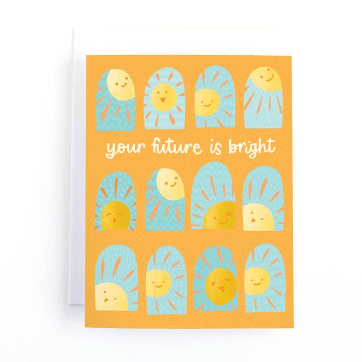 Sunshine "Your Future is Bright" Graduation Card for wholesale by Pedaller Designs