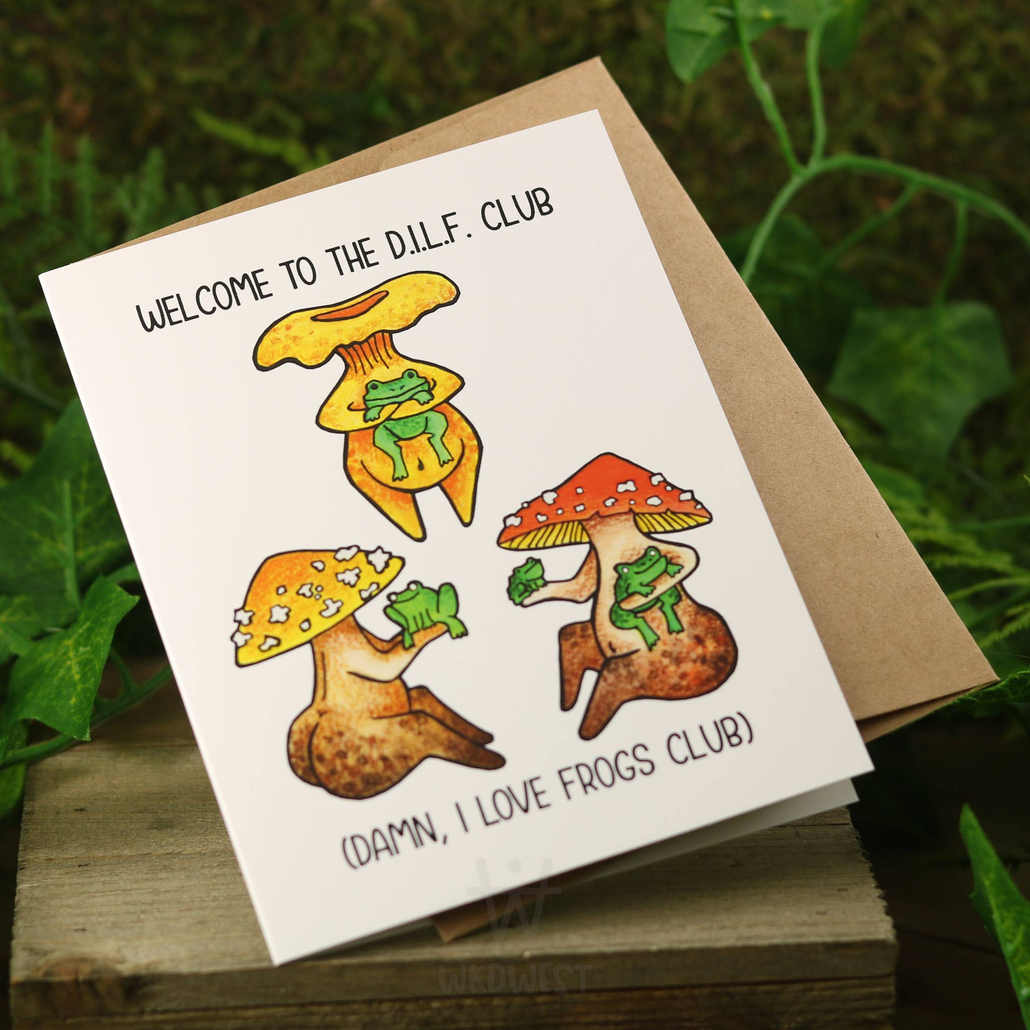 Funguise Friends by WkdWest - Wholesale Everyday Greeting Card - "D.I.L.F club" - Funguise™ Greeting Card w/ sticker2