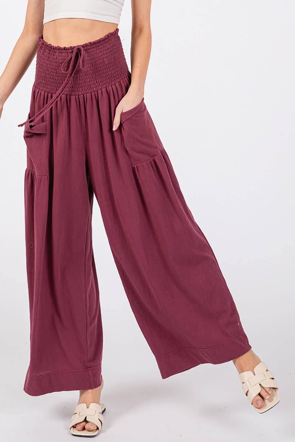 Sage + Fig - Vente Pantalon – femme - PANTALON LARGE DÉCONTRACTÉ À SMOCK (SP7105)14