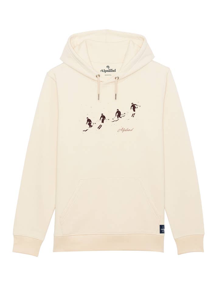 Skiërs - Laten we gaan skiën - Unisex biologisch katoenen hoodie voor wholesale door Alpsland