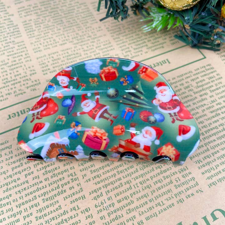 TheDivaSoap - Vendita all'ingrosso Fermaglio per capelli - Donna - Fermaglio per capelli con artiglio natalizio, Babbo Natale, pupazzo di neve