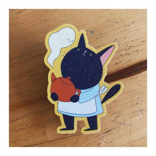 Sydney Warnes - Wholesale Sticker - Ghost-Tea Cat Sticker
