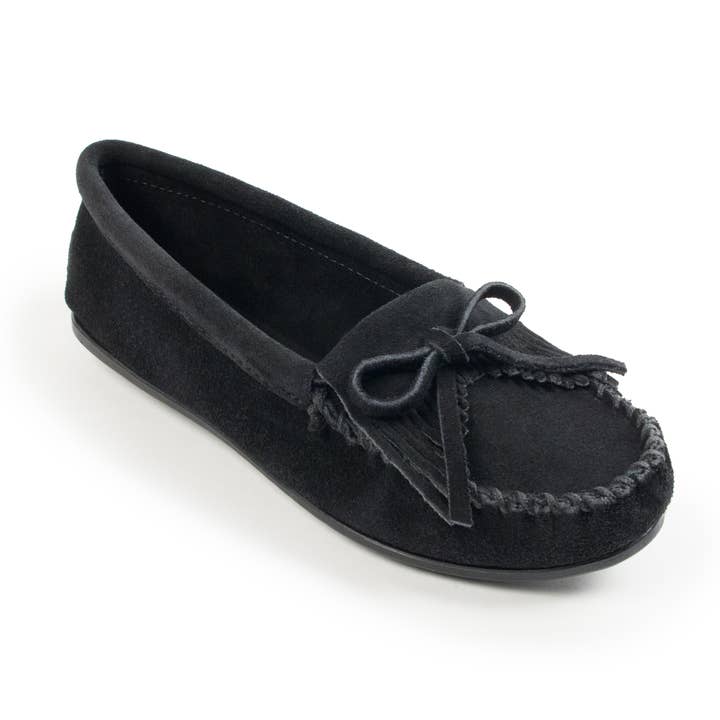Women's Suede Kilty Moccasin Loafer Shoe for wholesale by Minnetonka
