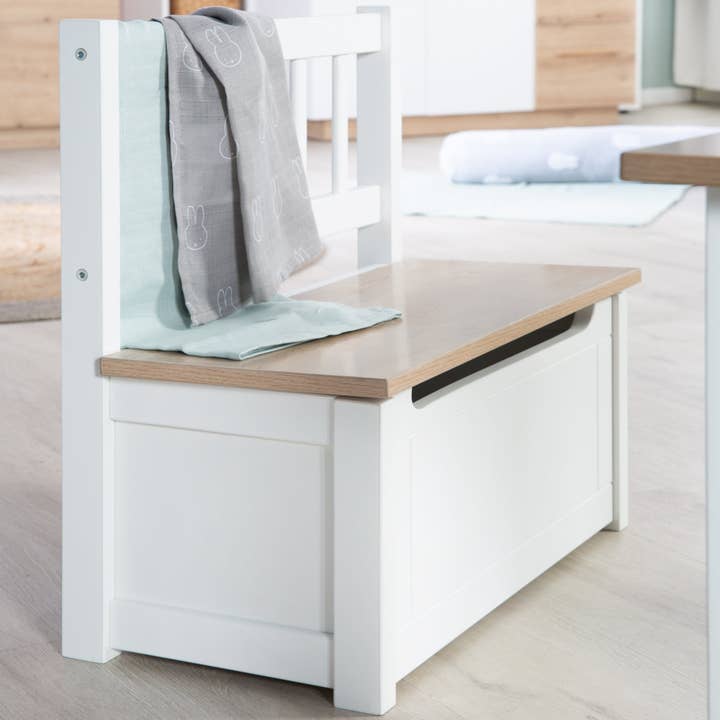 roba kids - Vente Bancs - Banc-coffre pour enfants 'Woody' en bois blanc laqué8