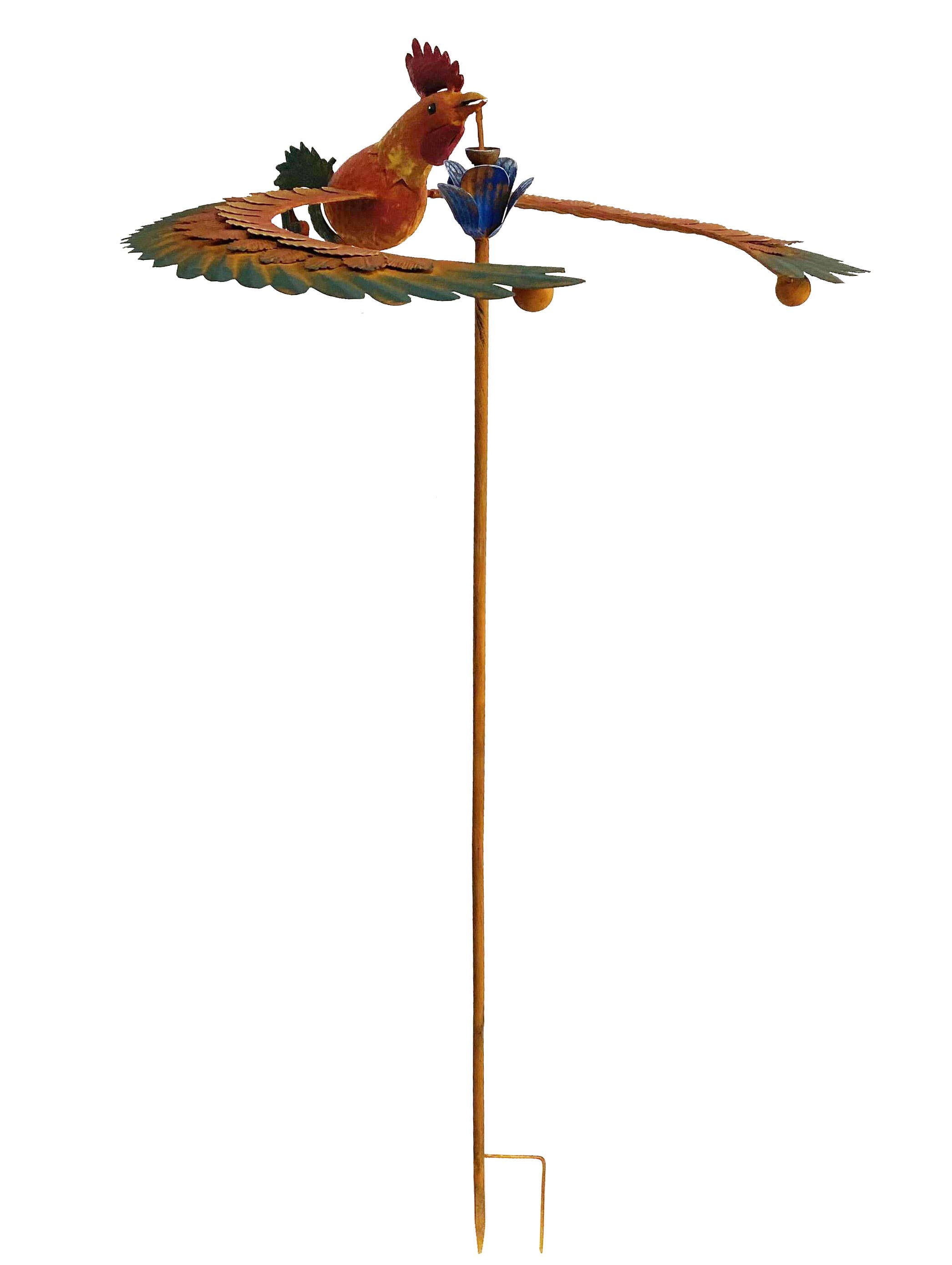 Continental Art Center - Wholesale Garden/Lawn Stake - Metal Rustic Kinetic Rooster Balancer/Spinner Garden Stake1