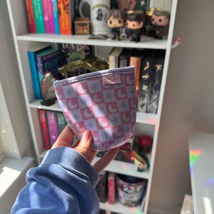 CrescentCatCo - Wholesale Drink Huggers & Koozies - Checkers Celestial Pastel Ice Coffee Drink Sleeve0