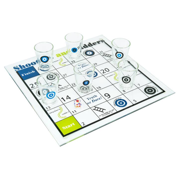 Fairly Odd Brands - Wholesale Shot glass - Shooters & Ladders Drinking Fun Shot Glasses, 7 Pack, Clear