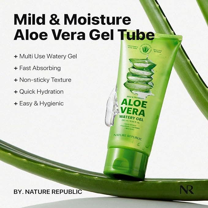 UniqueMartandHome - Wholesale Aloe Spray/Cream - Nature Republic MILD & MOISTURE ALOE VERA WATERY GEL (TUBE)1