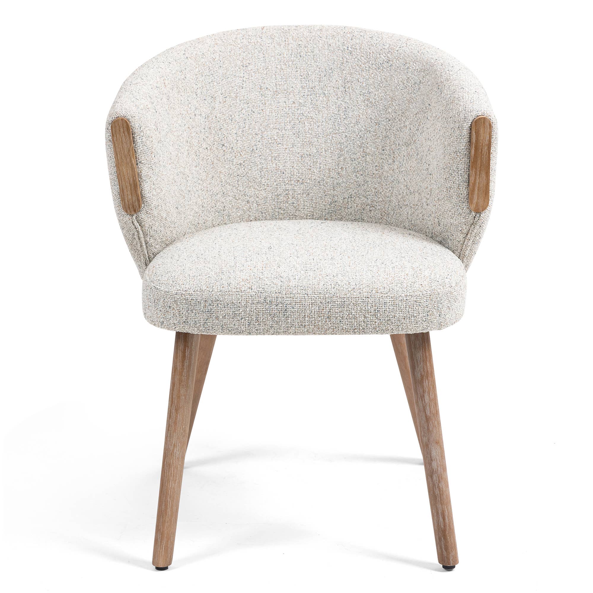 Glamour Home - Wholesale Chair - Set of 2 Bernice Beige Washed Boucle Fabric Dining Chair2