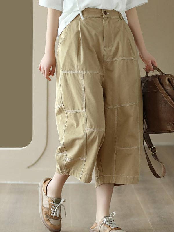 Pantalon court ample à joint fendu pour la vente par VividLux