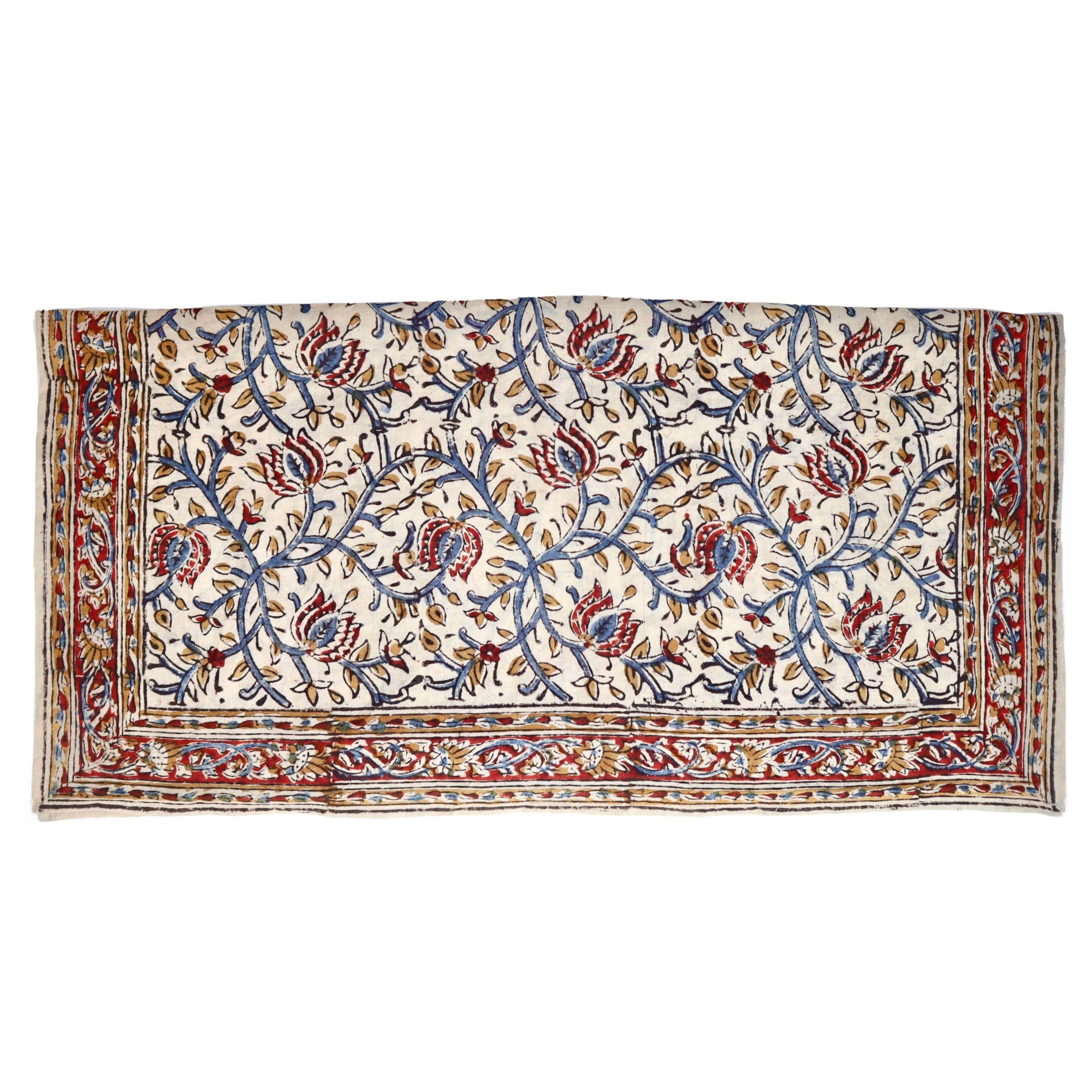 White Lotus Fashions - Vendita all'ingrosso Bandana - Donna - Fazzoletto in cotone Kalamkari con stampa a motivi floreali « Twilight Petal » (KK1407)2