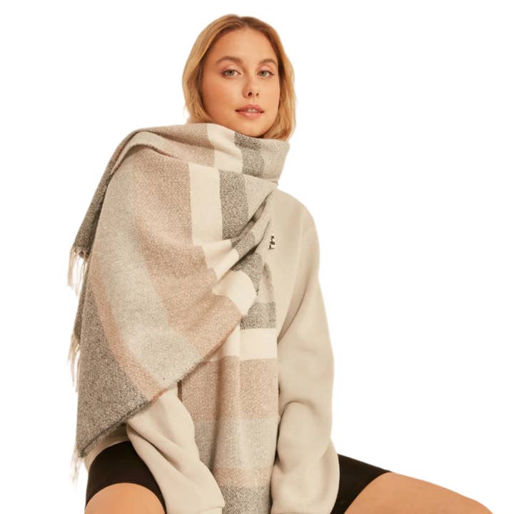 Damen Weicher Texturierter Gestreifter Dicker Schulterumhang für den Großhandel von Wear Sierra