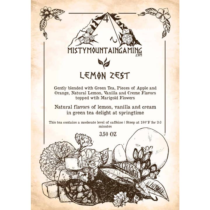 Misty Mountain Gaming - Wholesale Loose Tea - Lemon Zest Tea4