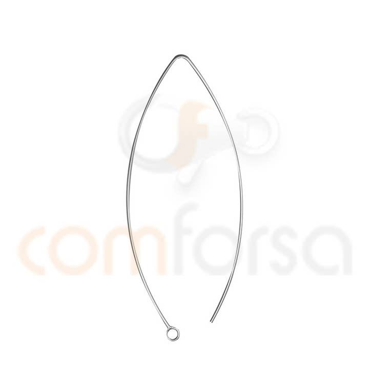 Sterling silver 925 ml Ear wire V shaped 25 x 56 mm for wholesale by COM FORSA SL