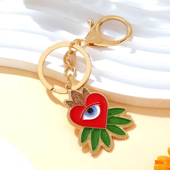 Creative Devil'S Eye Pendant Metal Keychain for wholesale by MKS America