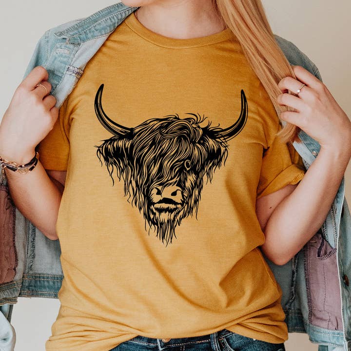 Höglandsko Rustik Bondgård Country Western Enkel T-shirt för wholesale av Kissed Apparel