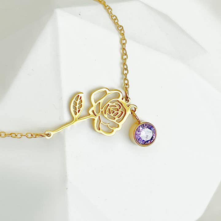 Bracciale June Birth Flower Rose per la vendita all'ingrosso da parte di Ninaouity