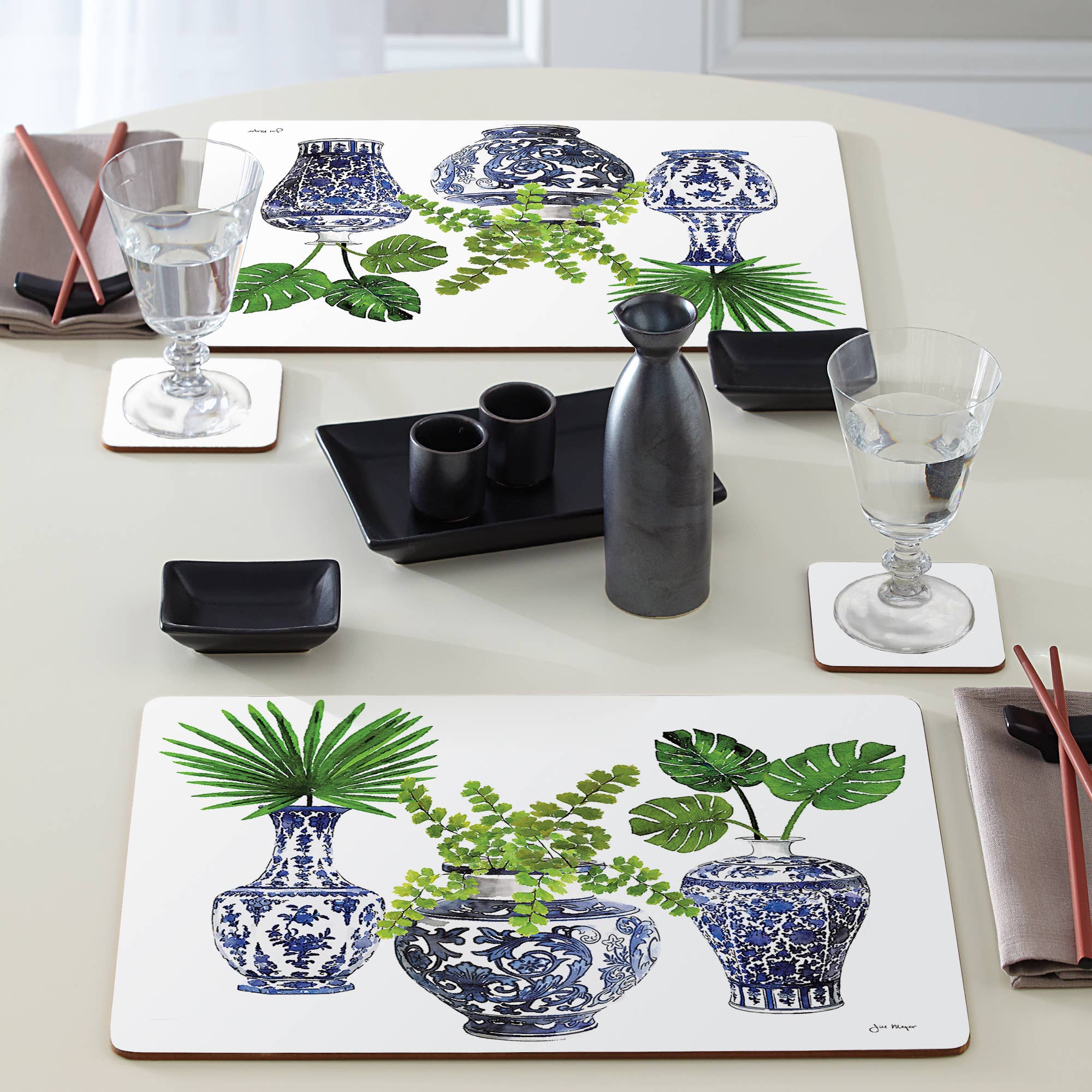 CounterArt/Highland Home/Thirstystone - Venta al por mayor Manteles individuales - Cala Home Blue Delft jarrones manteles individuales decorativos de madera prensada7