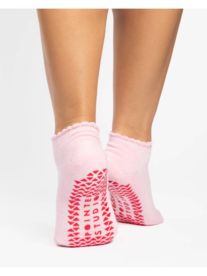 Pointe Studio - Wholesale Socks - Women's - Women's Happy Full Foot Grip Sock – No Slip Cotton Blend for Pilates & Barre3