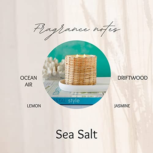 Hillhouse Naturals/Field+Fleur - Wholesale Jar/Filled Candle - Sea Salt 2 Wick Handwoven Candle 12oz Ctn.61
