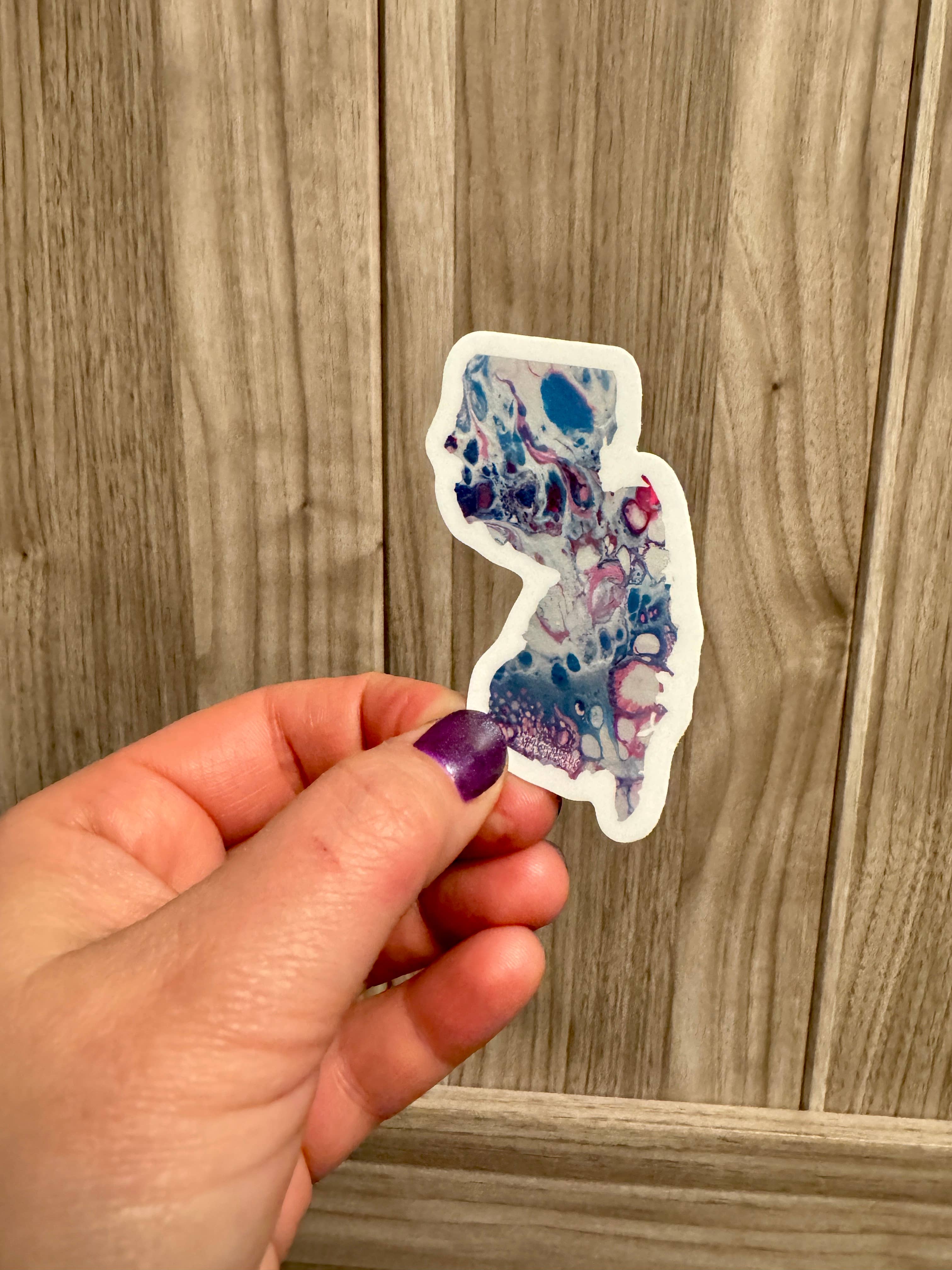 AbstractbyRabrams - Wholesale Sticker - Trans Pride New Jersey Sticker - Progress Pride New Jersey3