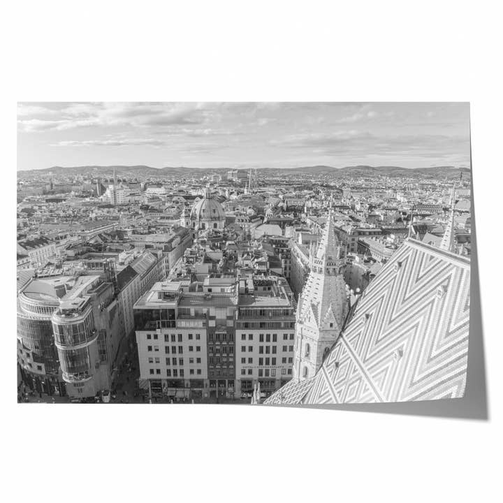 Panoramic View Over Vienna | Black & White Fine Art Photography Print for wholesale by Natasha Riha Photography