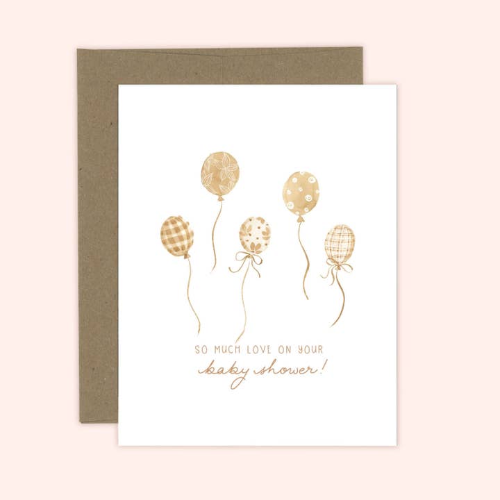 Almeida Illustrations - Wholesale Baby Card - Baby Shower Balloons Card