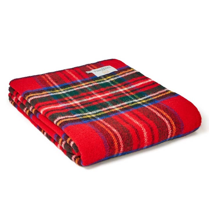 Manta de pura lana nueva con diseño tartán para venta al por mayor de Tweedmill Textiles