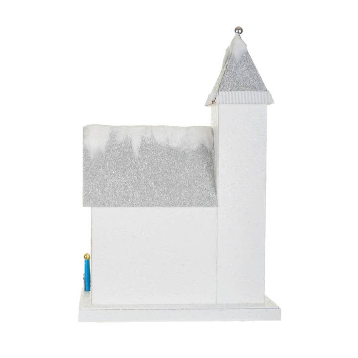 Starlight Collection - Wholesale Decorative Tabletop Object - NEW-White/Silver Illuminated House Display With Snowy Roof