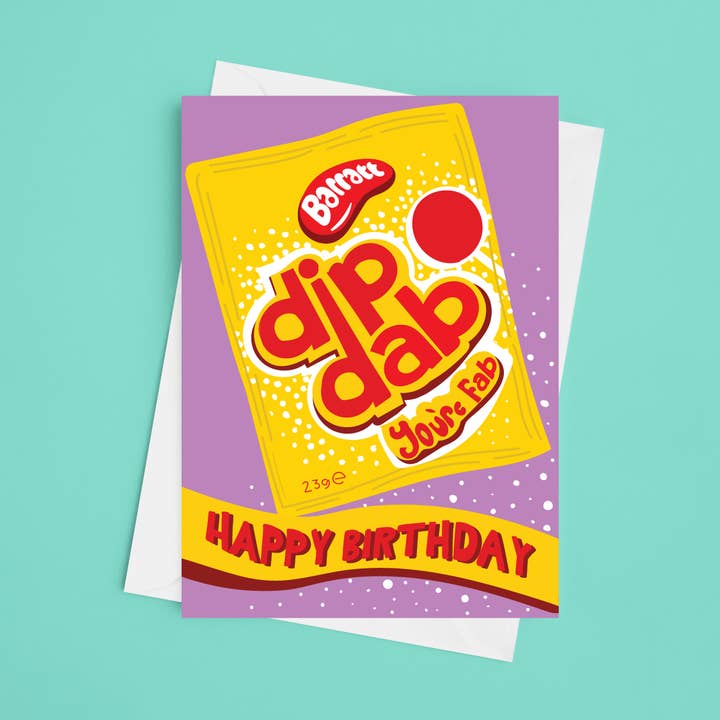 Dip Dab You're Fab- 5x7 Birthday Card for wholesale by Laura Lonsdale