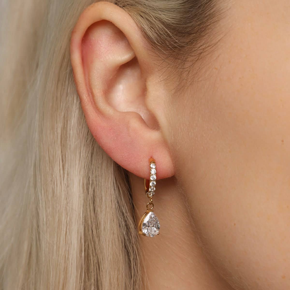 Schmuckgroßhandel - Wholesale Dangle Earrings - Tear Drop earrings | 18K gold plated1