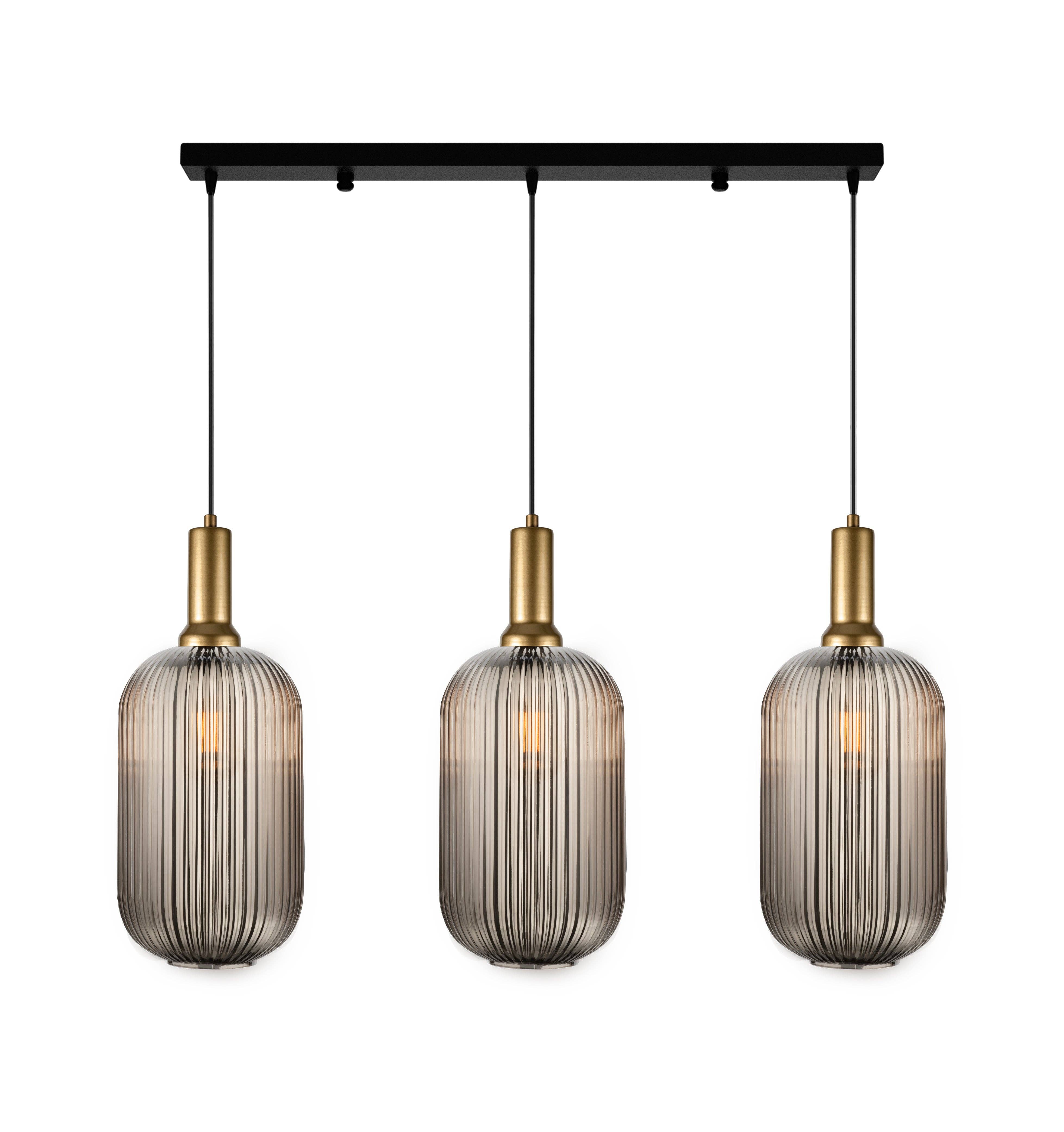 Eclipse Lighting - Wholesale Chandelier/Hanging Light - Linear Canopy Ribbed Glass Clear Multi Pendant Lighting Staircase, Custom Ribbed Glass Pendant Lighting, Multi Lighting for Stairwell Long Chandelier16